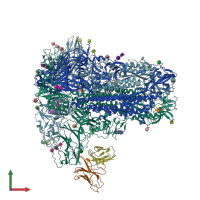 PDB entry 7sb4 coloured by chain, front view.