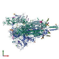 PDB entry 7sbo coloured by chain, front view.