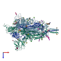 PDB entry 7sbs coloured by chain, top view.