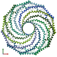 PDB entry 7sc0 coloured by chain, front view.