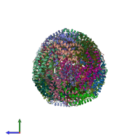 PDB entry 7sca coloured by chain, side view.