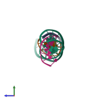 PDB entry 7sds coloured by chain, side view.