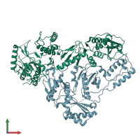 PDB entry 7sep coloured by chain, front view.