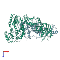 PDB entry 7sep coloured by chain, top view.