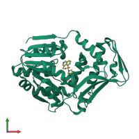 PDB entry 7sey coloured by chain, front view.