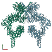 PDB entry 7sic coloured by chain, front view.