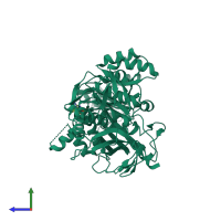 PDB entry 7siq coloured by chain, side view.