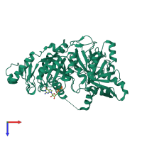 PDB entry 7siq coloured by chain, top view.