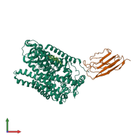 PDB entry 7sl8 coloured by chain, front view.