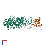 PDB entry 7smk coloured by chain, top view.