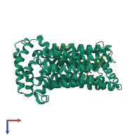 PDB entry 7spt coloured by chain, top view.