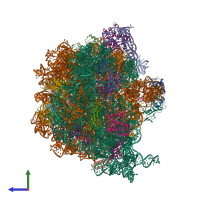 PDB entry 7ssn coloured by chain, side view.