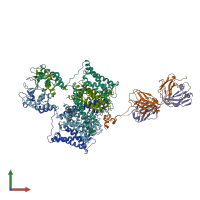 PDB entry 7ssv coloured by chain, front view.