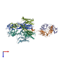 PDB entry 7ssv coloured by chain, top view.