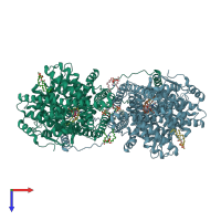PDB entry 7stm coloured by chain, top view.
