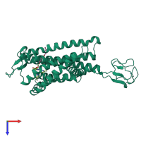 PDB entry 7sus coloured by chain, top view.