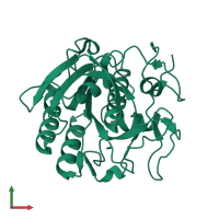 PDB entry 7swb coloured by chain, front view.