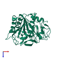 PDB entry 7swb coloured by chain, top view.