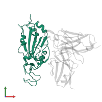 Spike protein S1 in PDB entry 7swp, assembly 1, front view.