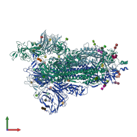 PDB entry 7sxv coloured by chain, front view.