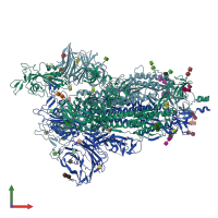 PDB entry 7sxw coloured by chain, front view.