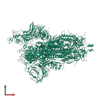 Spike glycoprotein in PDB entry 7sxw, assembly 1, front view.