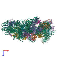 PDB entry 7syl coloured by chain, top view.