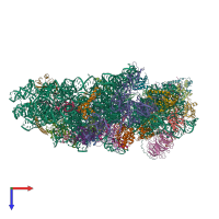 PDB entry 7syo coloured by chain, top view.