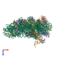PDB entry 7sys coloured by chain, top view.