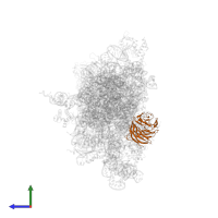 Small ribosomal subunit protein RACK1 in PDB entry 7sys, assembly 1, side view.