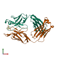 PDB entry 7t0f coloured by chain, front view.