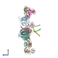 PDB entry 7t0o coloured by chain, side view.