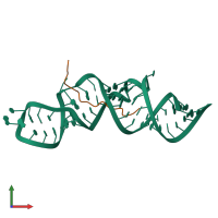 Hetero dimeric assembly 1 of PDB entry 7t1p coloured by chemically distinct molecules, front view.