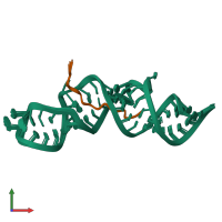 PDB entry 7t1p coloured by chain, ensemble of 10 models, front view.