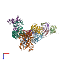 PDB entry 7t3c coloured by chain, top view.