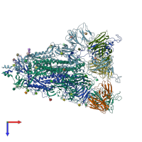 PDB entry 7t3m coloured by chain, top view.