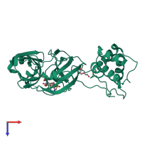 PDB entry 7t40 coloured by chain, top view.