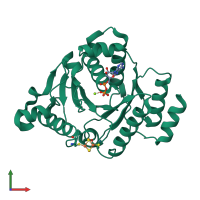 PDB entry 7t4h coloured by chain, front view.