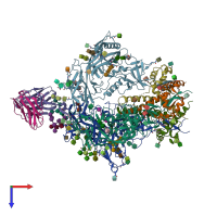 PDB entry 7t77 coloured by chain, top view.