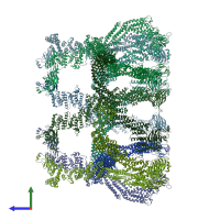 PDB entry 7t7c coloured by chain, side view.