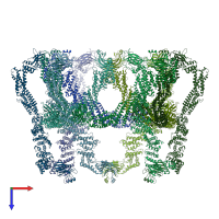 PDB entry 7t7c coloured by chain, top view.
