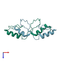 PDB entry 7t91 coloured by chain, top view.