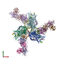 PDB entry 7tco coloured by chain, front view.