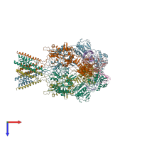 PDB entry 7te9 coloured by chain, top view.