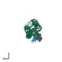 PDB entry 7tir coloured by chain, ensemble of 10 models, side view.