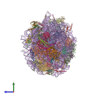 PDB entry 7tm3 coloured by chain, side view.