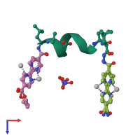 PDB entry 7tmj coloured by chain, top view.