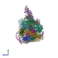 PDB entry 7tms coloured by chain, side view.