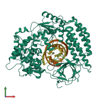 PDB entry 7tny coloured by chain, front view.