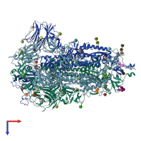 PDB entry 7tou coloured by chain, top view.